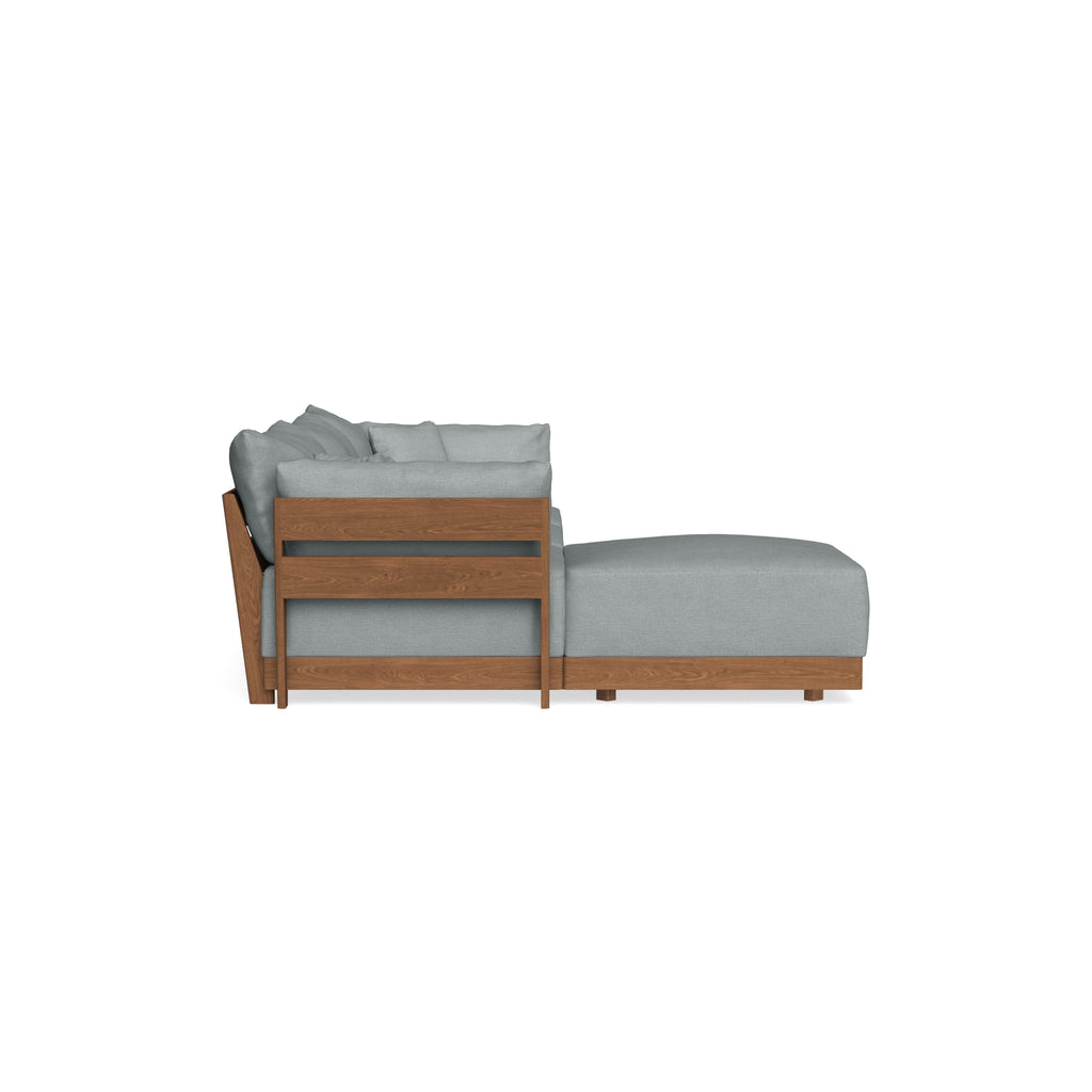 Modular Bondi Espresso 3-Seater Sectional in Light Steel | Memory Foam Blend