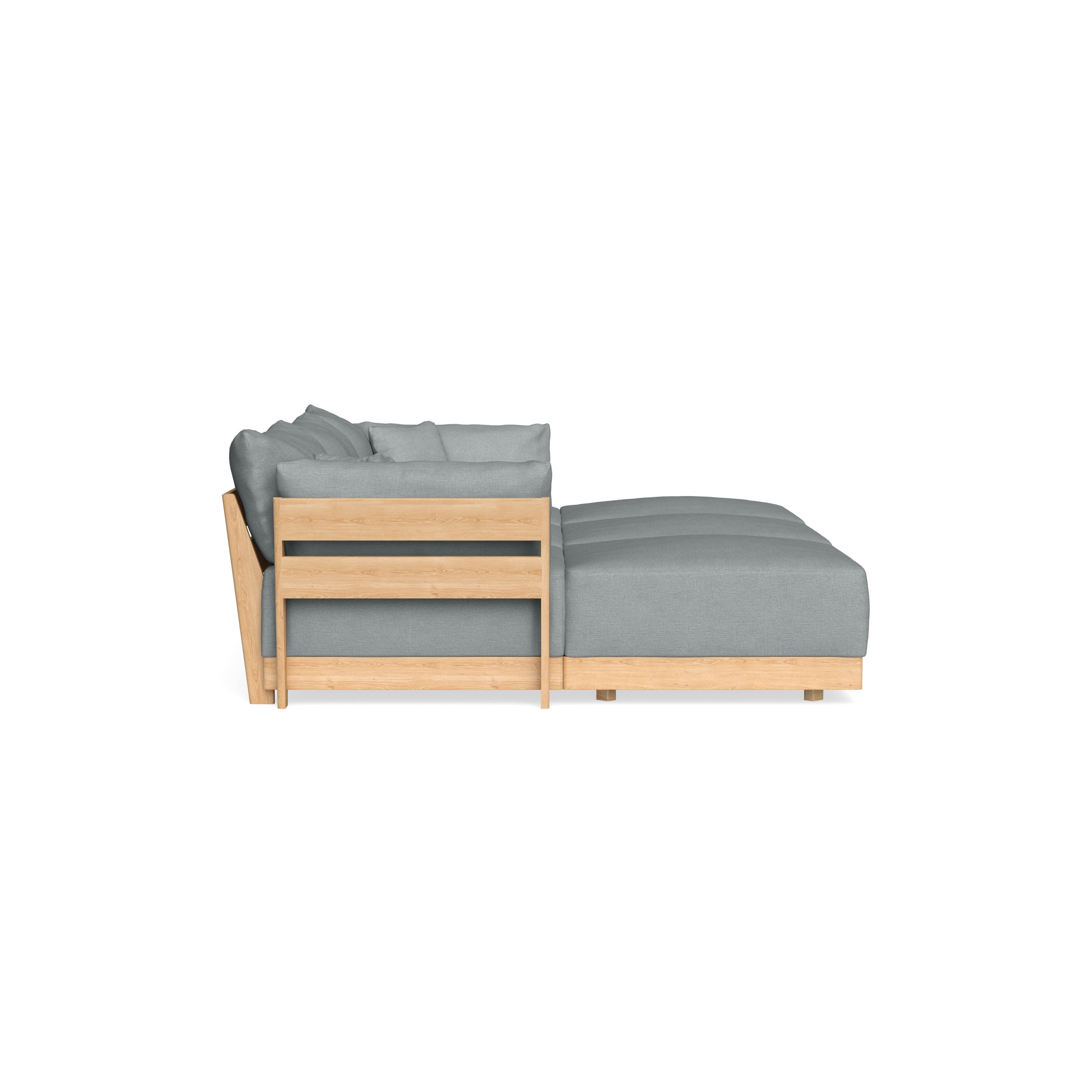 Modular Bondi Latte 3-Seater Daybed Sofa Sectional in Light Steel | Classic Blend