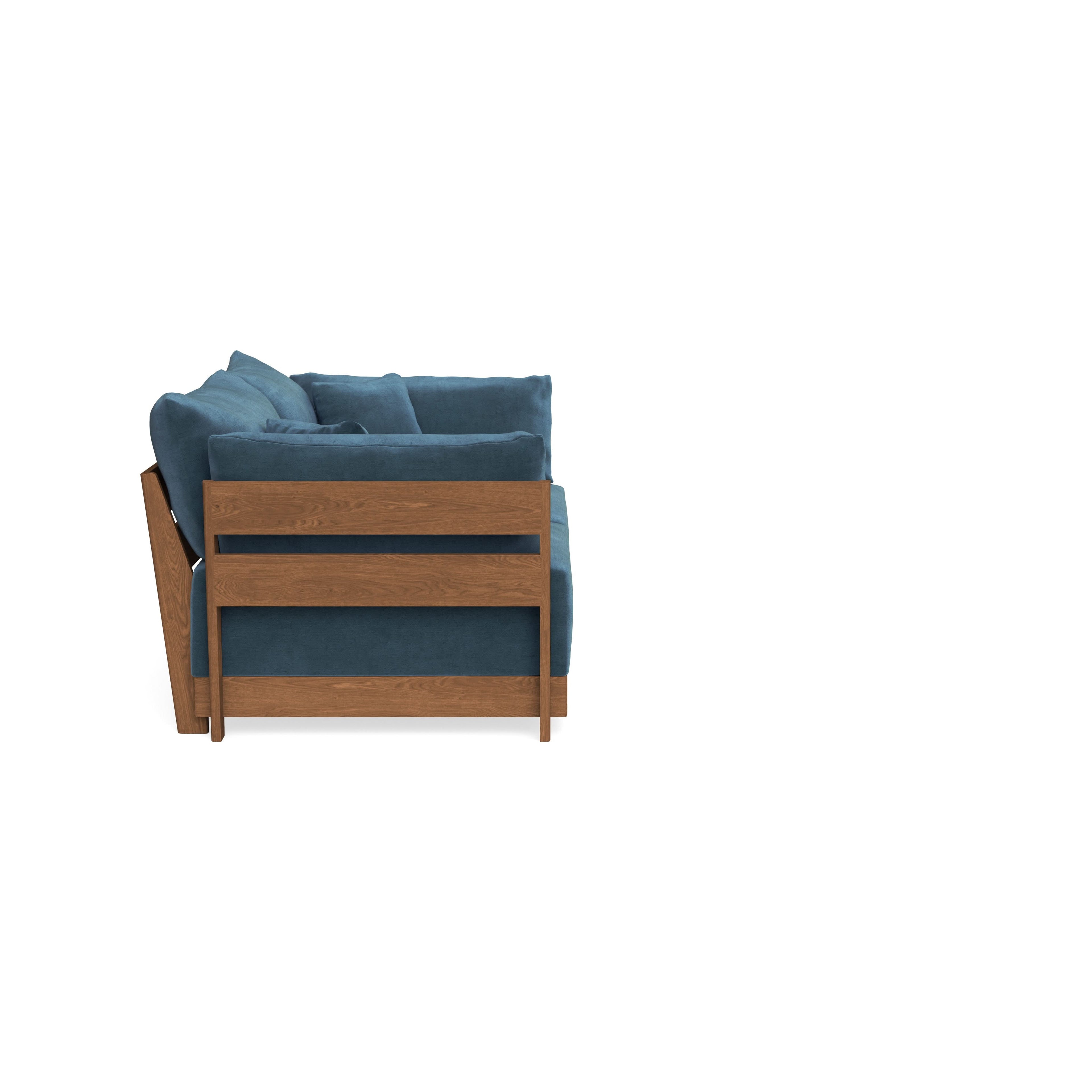 Modular Bondi Espresso 2-Seater Sofa in Oxford Blue | Memory Foam Blend