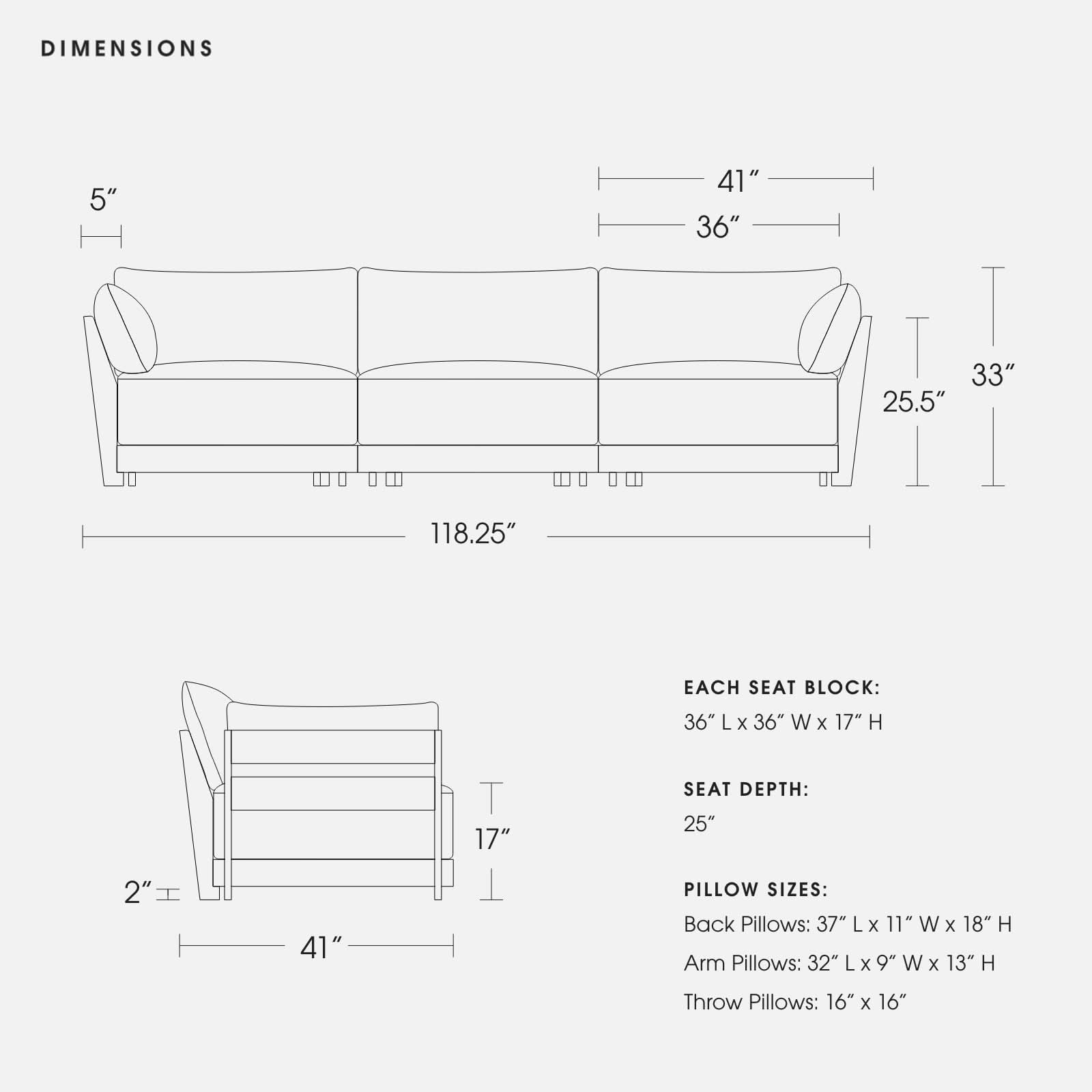Modular Bondi Espresso 3-Seater Sofa in Eclipse | Memory Foam Blend
