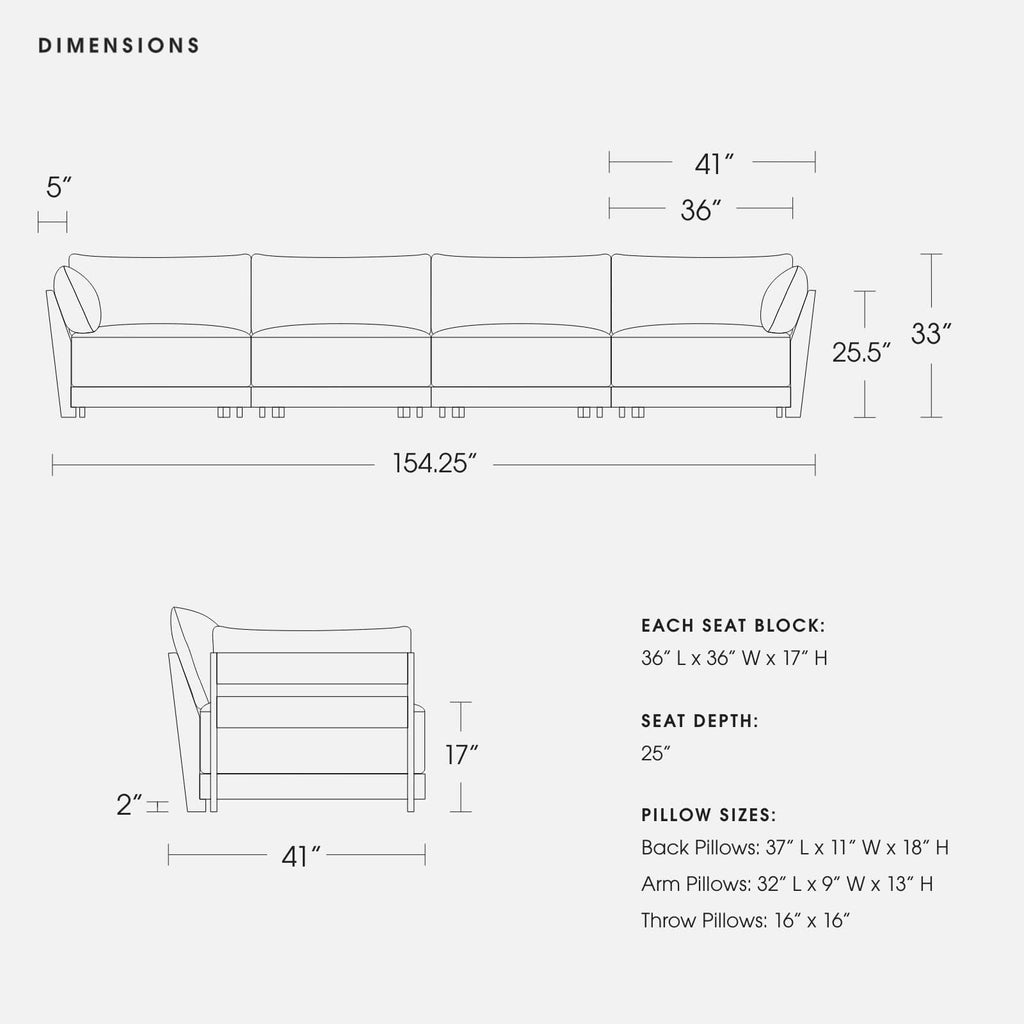 Modular Bondi Espresso 4-Seater Sofa in Espresso | Classic Blend