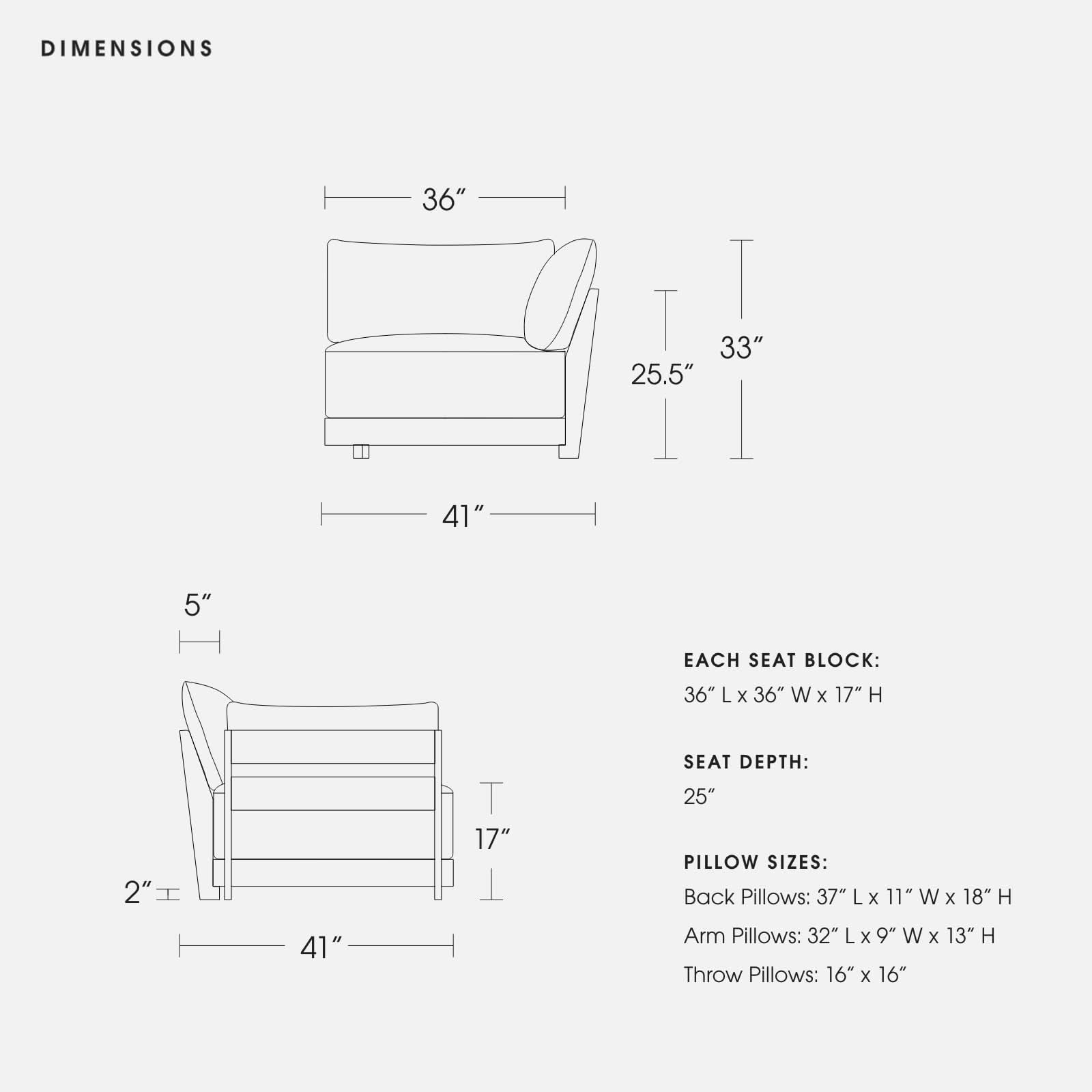 Modular Bondi Latte Corner Chair in Eclipse | Classic Blend