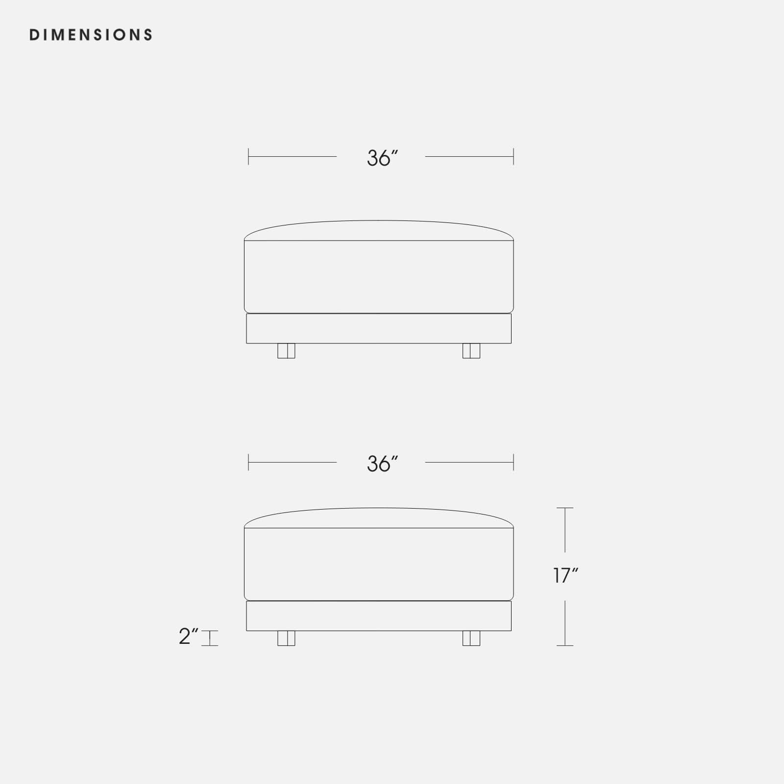 Modular Bondi Espresso Ottoman in Eclipse | Classic Blend