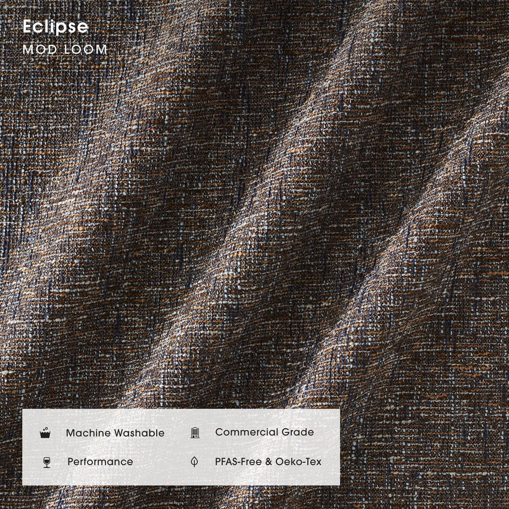 Modular Bondi Latte 6-Seater Corner Sectional + Bench Ottoman in Eclipse | Memory Foam Blend
