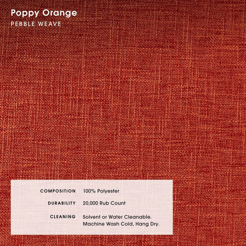 Modular Bondi Espresso Ottoman in Poppy Orange | Memory Foam Blend